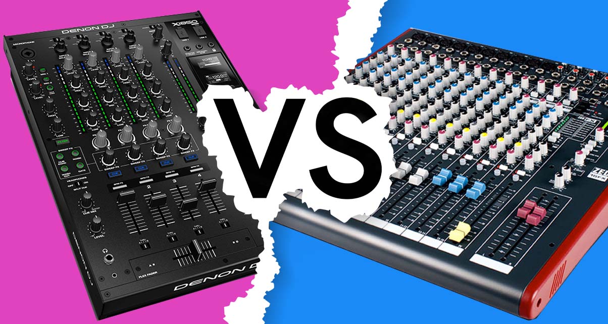 DJ mixer versus live concert mixer