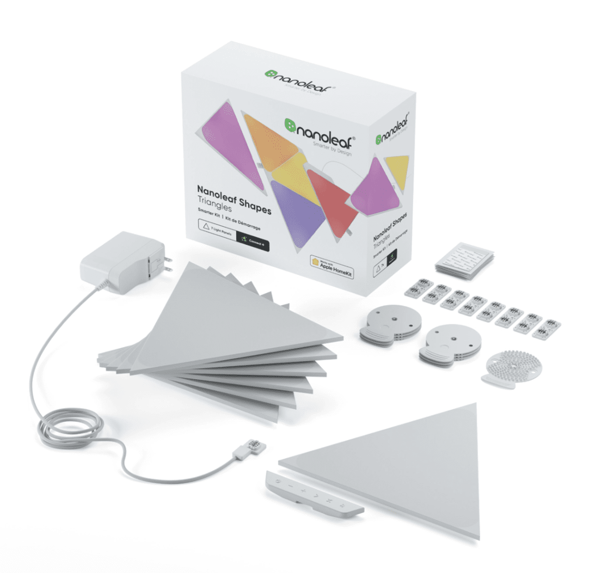 Nanoleaf Triangle starter kit displayed on white background
