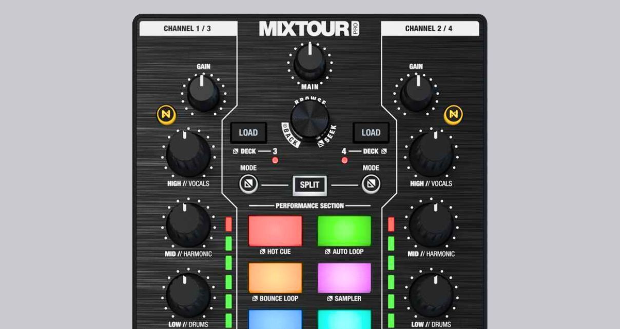 DJ機材 reloop MIXTOUR pro DJ Reloop Mixtour Pro | Portable Performance 4-Deck All-In-One